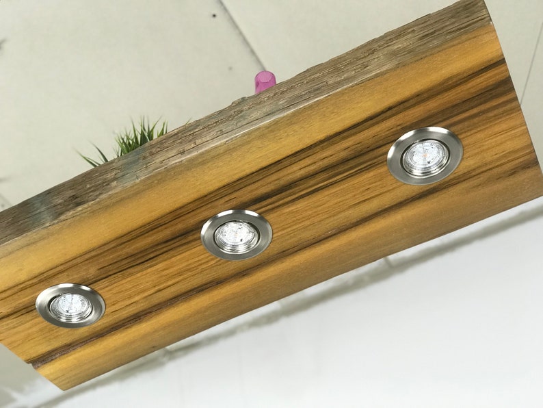 Greenheart Harbor wood LED hanging Lamp 80 cm single Piece Solid wood