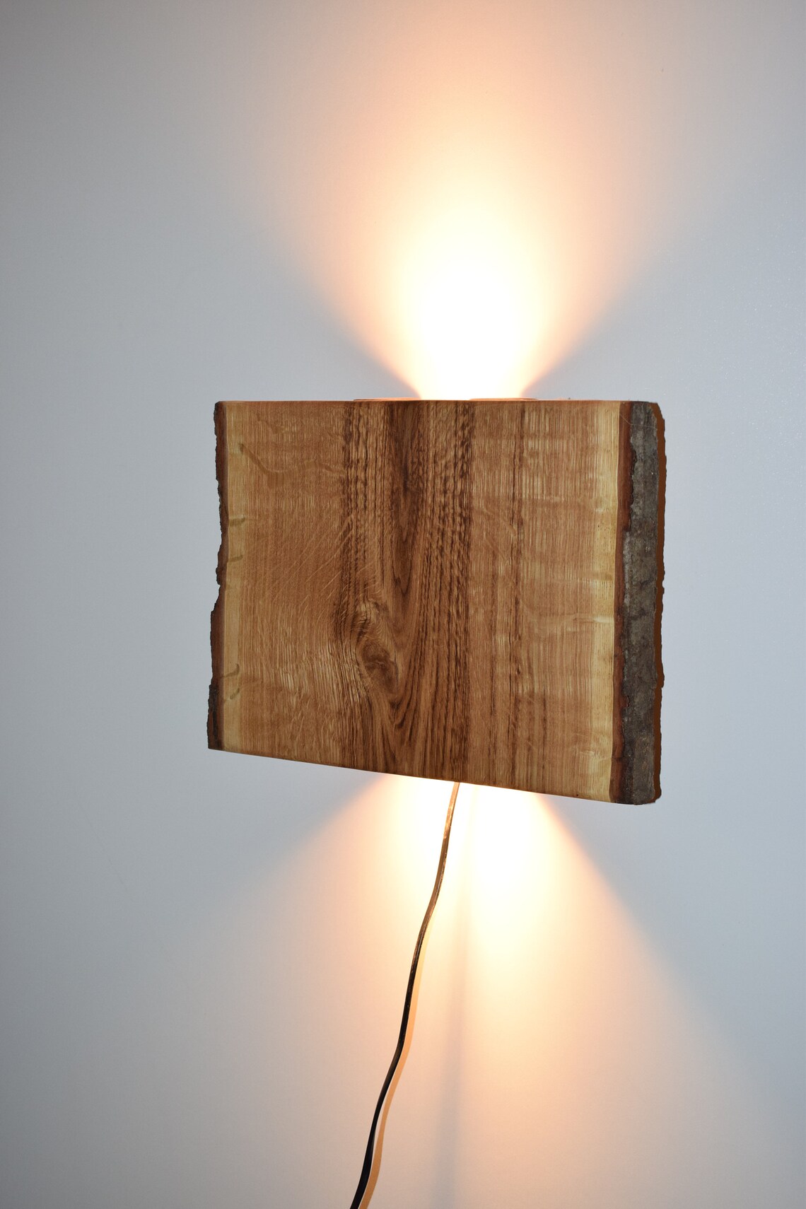 Oak Rustic LED Wall Lamp Wood Wall Lamp Smart Home Etsy