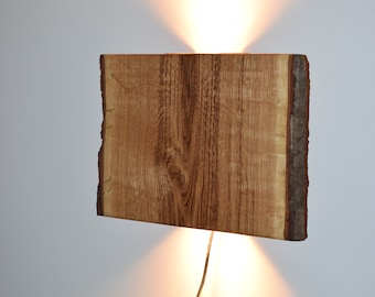 Rustic Oak LED Wall Lamp Wood Wall Light Smart Home