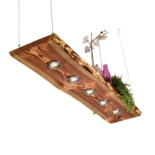 Flamed larch ceiling light kitchen - living room hanging lamp - dining room pendant light -