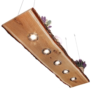 Wooden hanging light oak with bark 80 cm - 150 cm pendant lamp