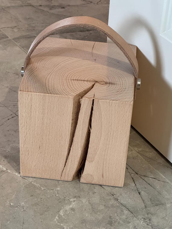 Solid Beech Rustic Doorstop