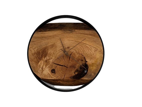 Oak wall clock 30 cm unique piece
