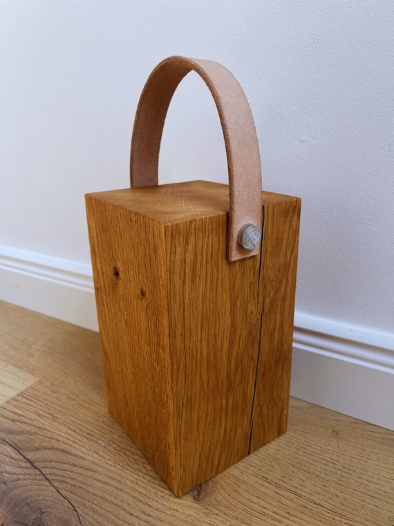 Door stop oak 20 cm solid rustic