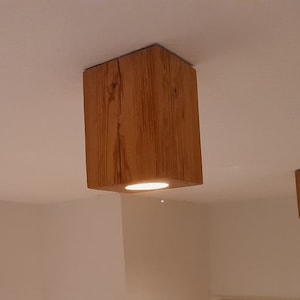 Ceiling lamp reclaimed wood 15 cm x 12 cm x 12 cm solid wood