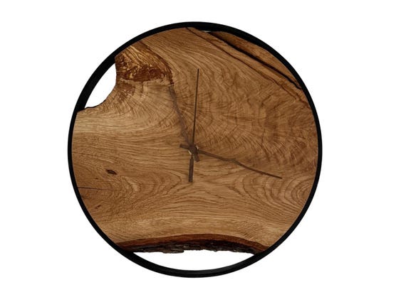 Oak Wall Clock 30 cm Single Piece