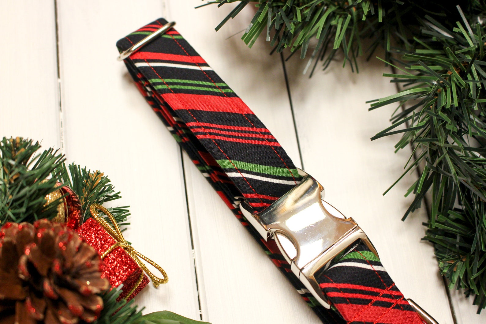 Xmas collar Stripe dog collar Christmas dog collar Holiday Etsy