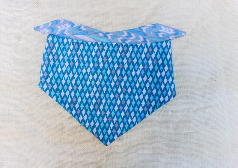 blue dog bandana geometric dog bandana Boho dog bandana dog bandanna