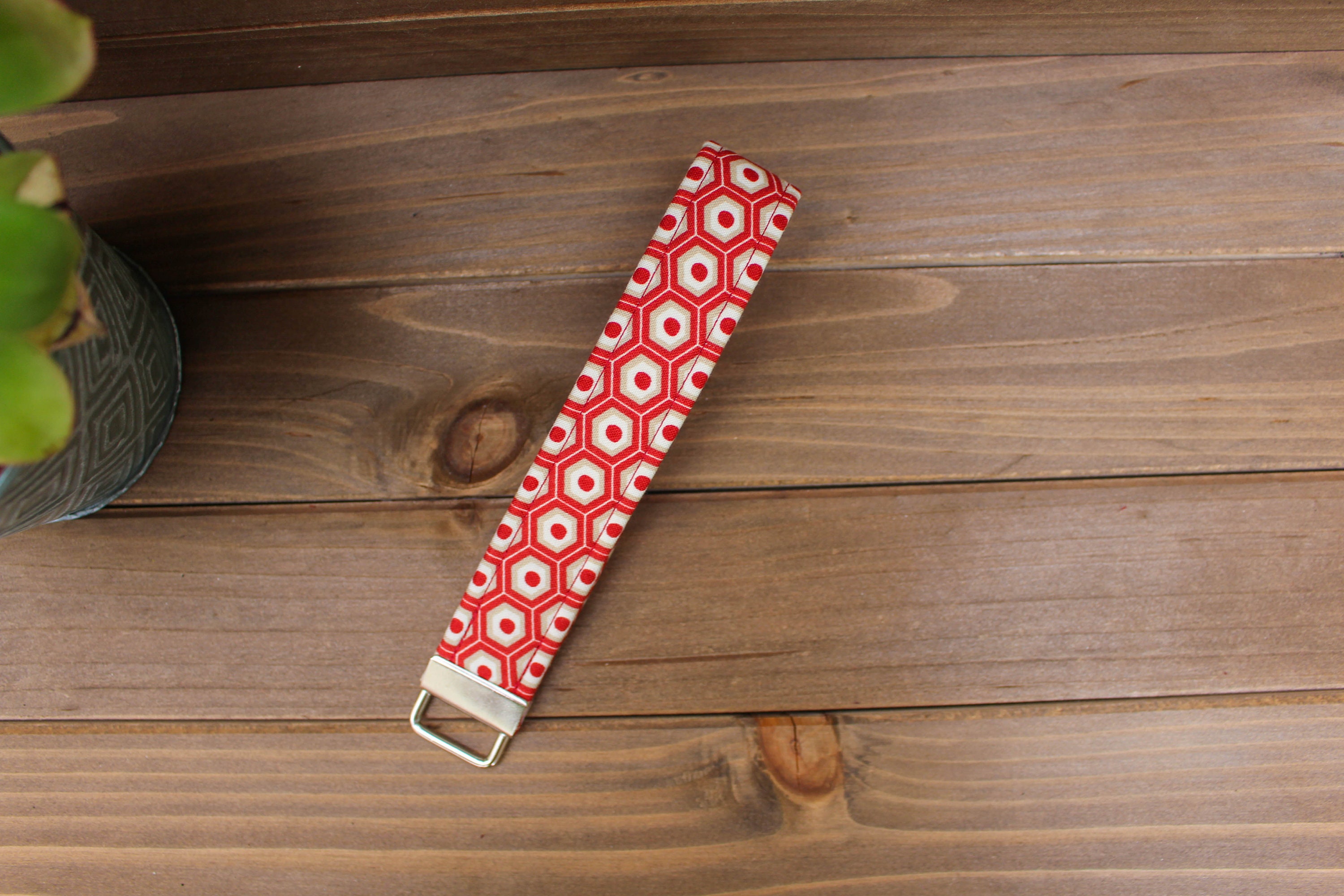 Red Hexigon Key FOB Red Key Chain Spring Key FOB Spring Etsy