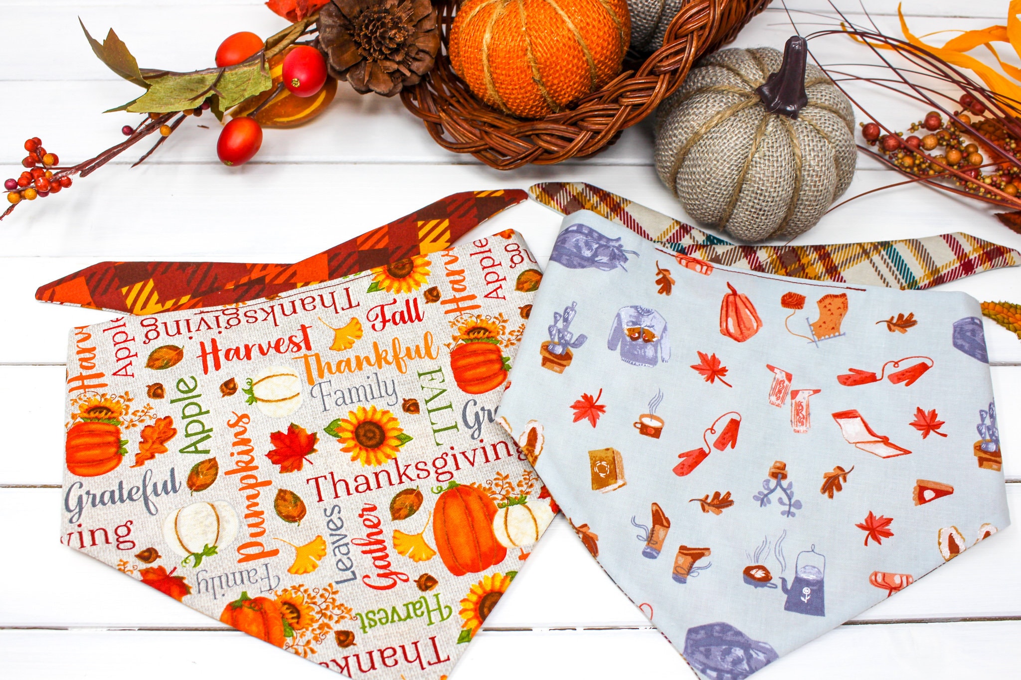 Reversible Fall Dog Bandana Fall Dog Bandana Autumn Dog Etsy