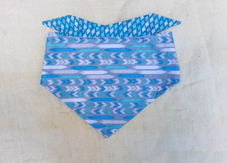 blue dog bandana geometric dog bandana Boho dog bandana dog bandanna