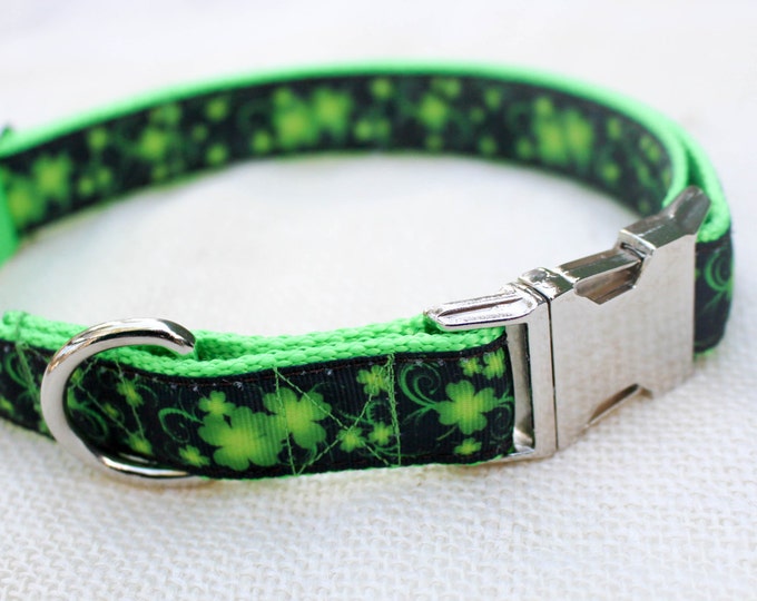 St. Patrick's Day Dog Collar Lucky Dog Collar 4 Leaf Etsy