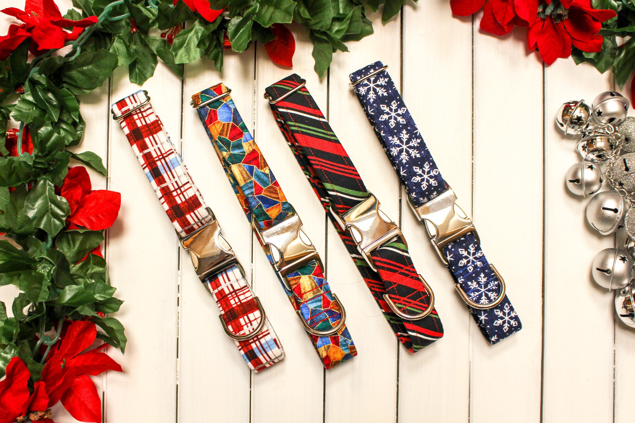 Xmas collar Stripe dog collar Christmas dog collar Holiday Etsy