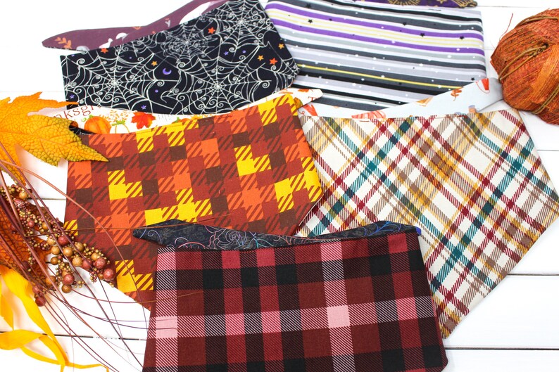 Autumn dog bandana pumpkin dog bandana Fall dog bandana Reversible Thanksgiving Dog bandana