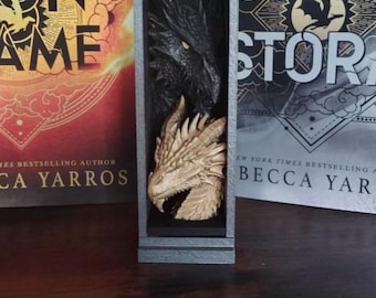 Dragon Book Nook – Handmade Fantasy Fourth Wing Castle Bookshelf Display Tairn Andarna