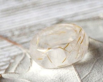 Pressed flower Resin ring Statement ring Eco resin ring Botanical handmade jewelry Real dandelion ring Nature inspired engagement rings