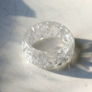 resin ring engagement rings Resin ring  resin rings gift  Resin Ring With Silver Flakes Band Ring Resin Stacking Ring Minimal Resin Jewelry