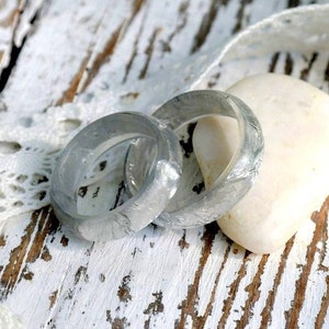 resin ring Silver flake alternative original engagement Women men stacking rings Resin jewelry Silver flakes jewelry Metallic resin ring