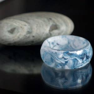 Resin ring planet Uranus Acrilic Painting Space Universe Ring Gold Nebula Ring Nature Space Inspired Ring Galaxy Resin Ring Engagement Ring