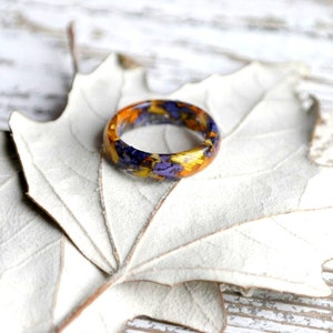 Resin Ring, Real Plant Terrarium Ring, Dried Summer Flower Jewelry, Nature Lovers Gift, Men Women Ring, Nature Inspired Engagment Ring image 5