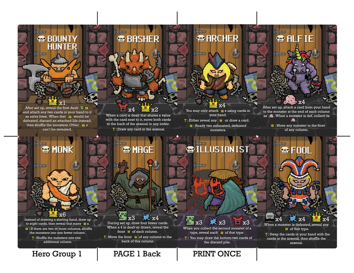 Puzzle Dungeon Solitaire Card Game Print and Play Letter Size Etsy