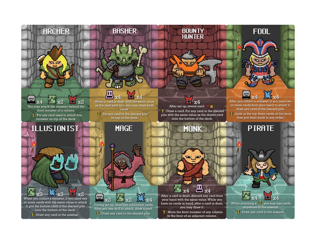 Puzzle Dungeon Solitaire Card Game Print and Play Letter Size Etsy