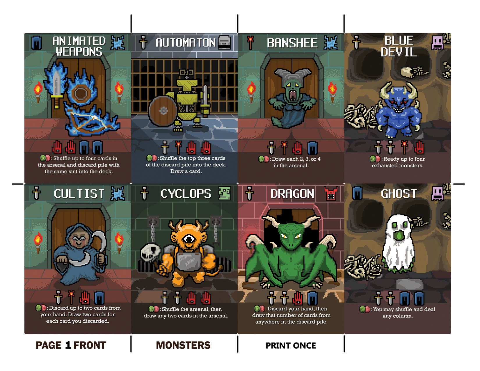 Puzzle Dungeon Solitaire Card Game Print and Play Letter Size Etsy