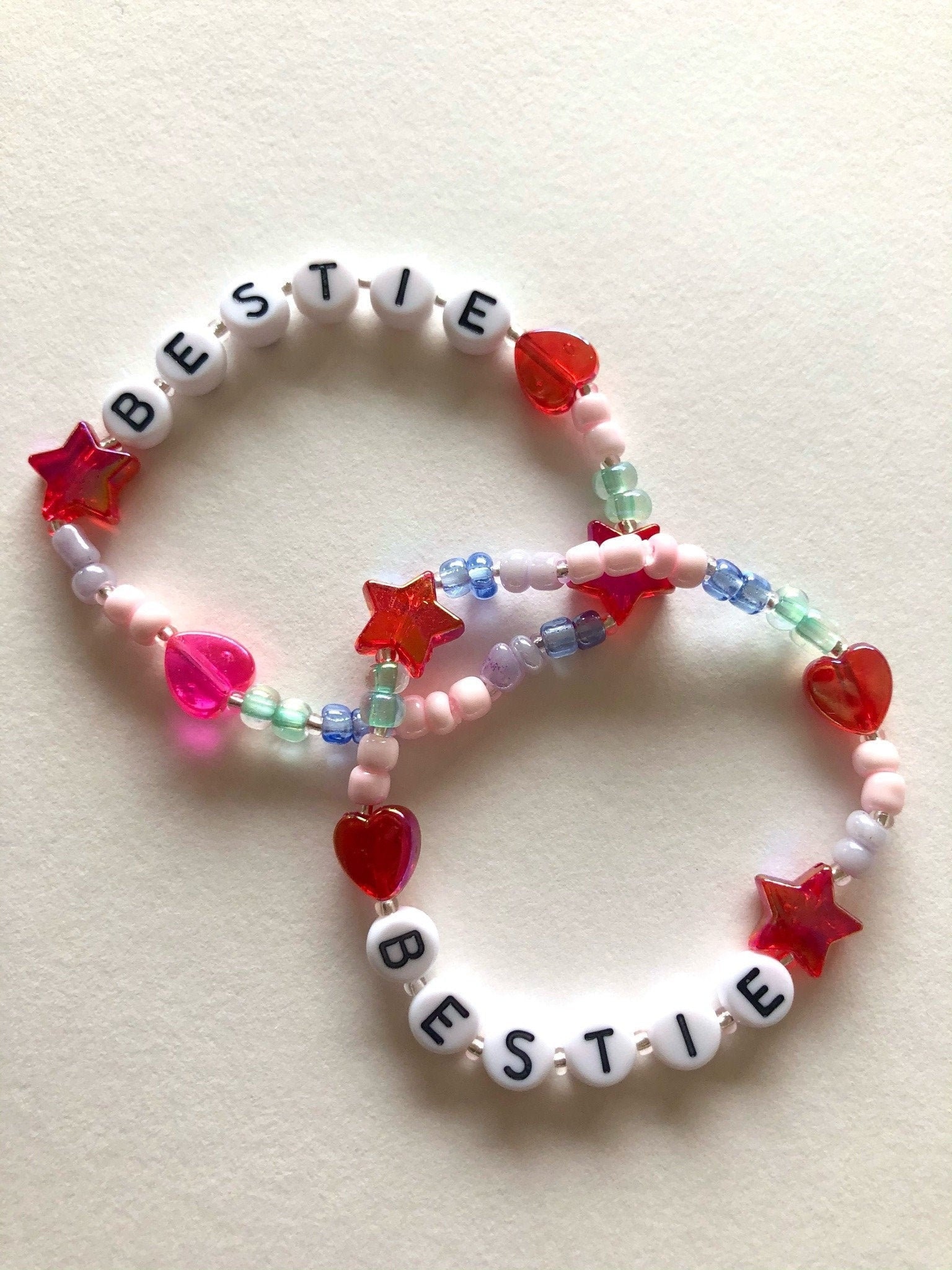 Bestie matching handmade friendship bracelets 2 pack beaded Etsy