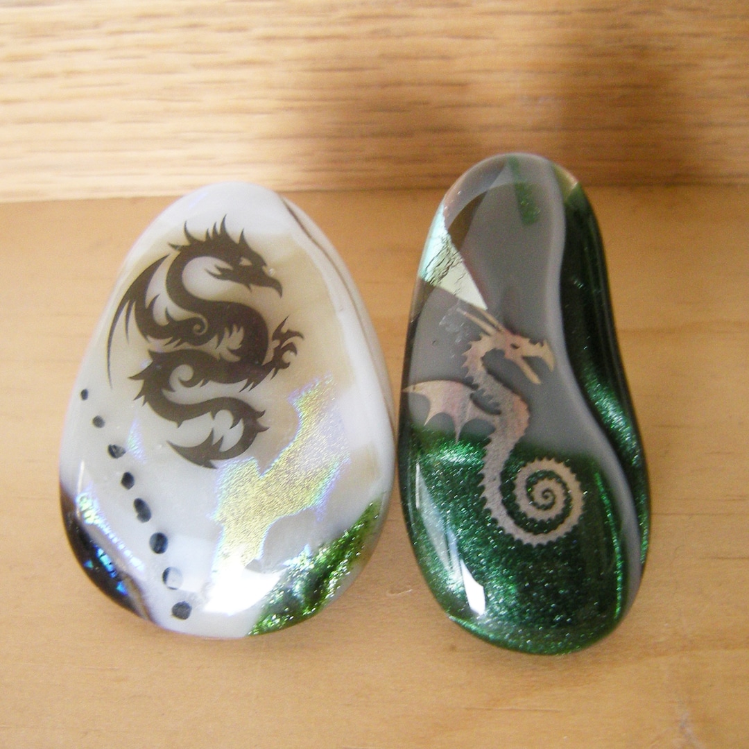 Dragon Drawer Pulls Handmade Fused Glass Etsy