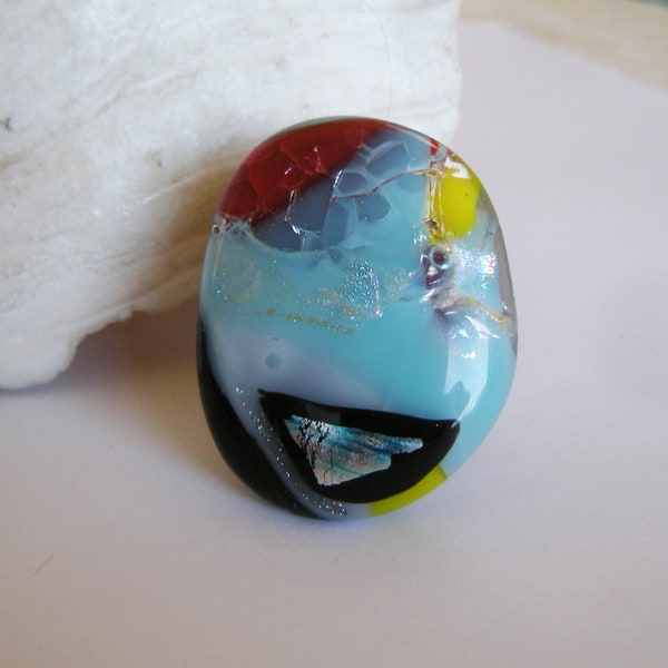 Fused Glass Drawewr Pull - Handmade - OOAK