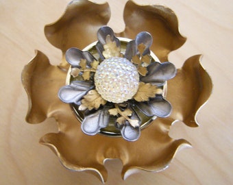 GOLDEN ROSETTE Handmade Drawer Pull - OOAK