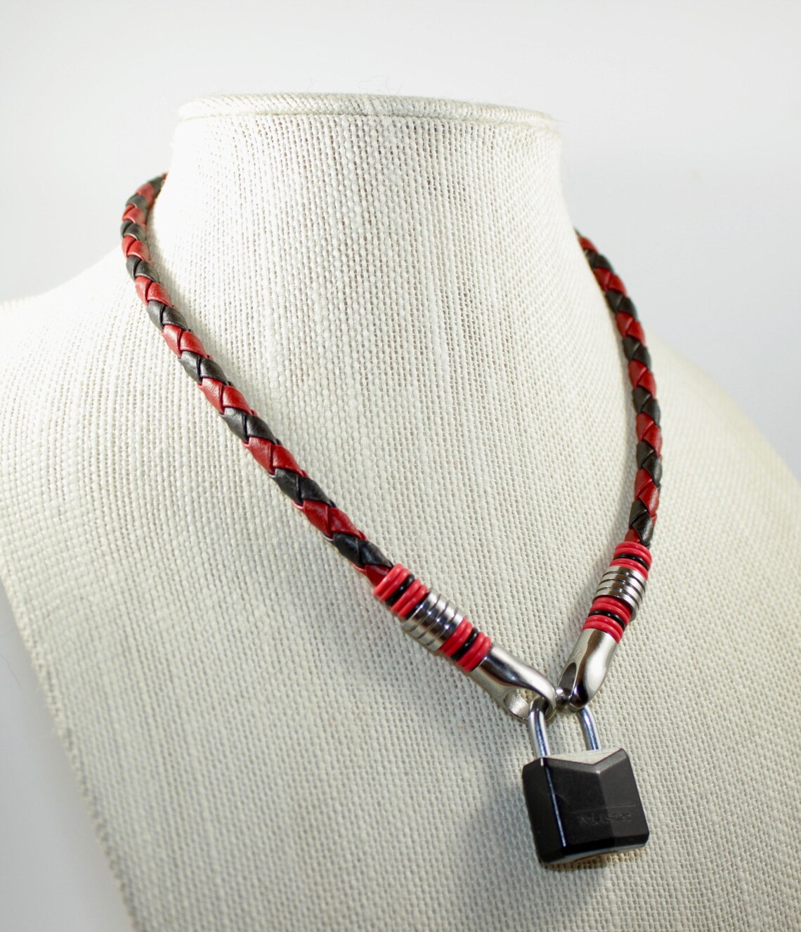 Leather Cord Collar in Red/black Day Collar Soft and Etsy
