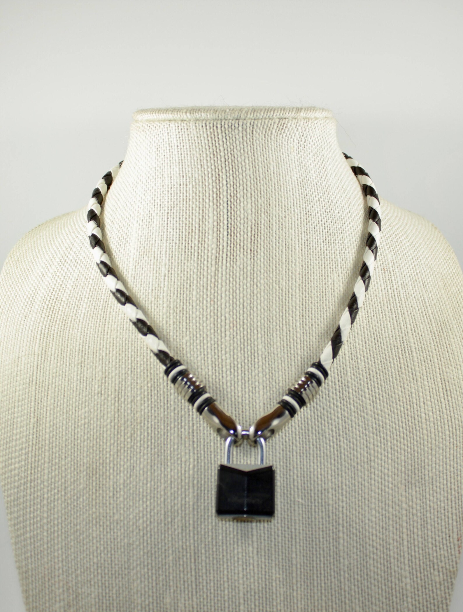 Leather Cord Collar in Black/White Day Collar Soft and Etsy