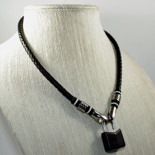 Leather Cord Collar in Black, Day Collar, Soft and comfortable collar