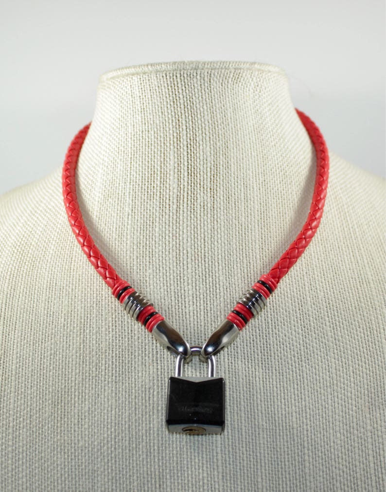Leather Cord Collar in Red Day Collar Soft and comfortable Etsy