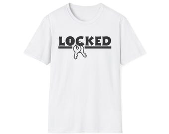 T-shirt grafica LOCKED / Testo in bianco o nero