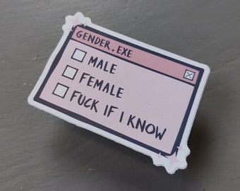 Gender Identity / Genderfluid, Non-binary / Gender Neutral, funny, Gender Pronoun, Vinyl Sticker, Planner, Laptop, Notebook, Decal (LGBTQ+)