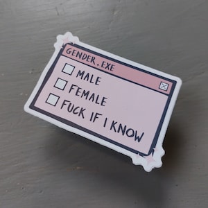 Gender Identity / Genderfluid, Non-binary / Gender Neutral, funny, Gender Pronoun, Vinyl Sticker, Planner, Laptop, Notebook, Decal (LGBTQ+)