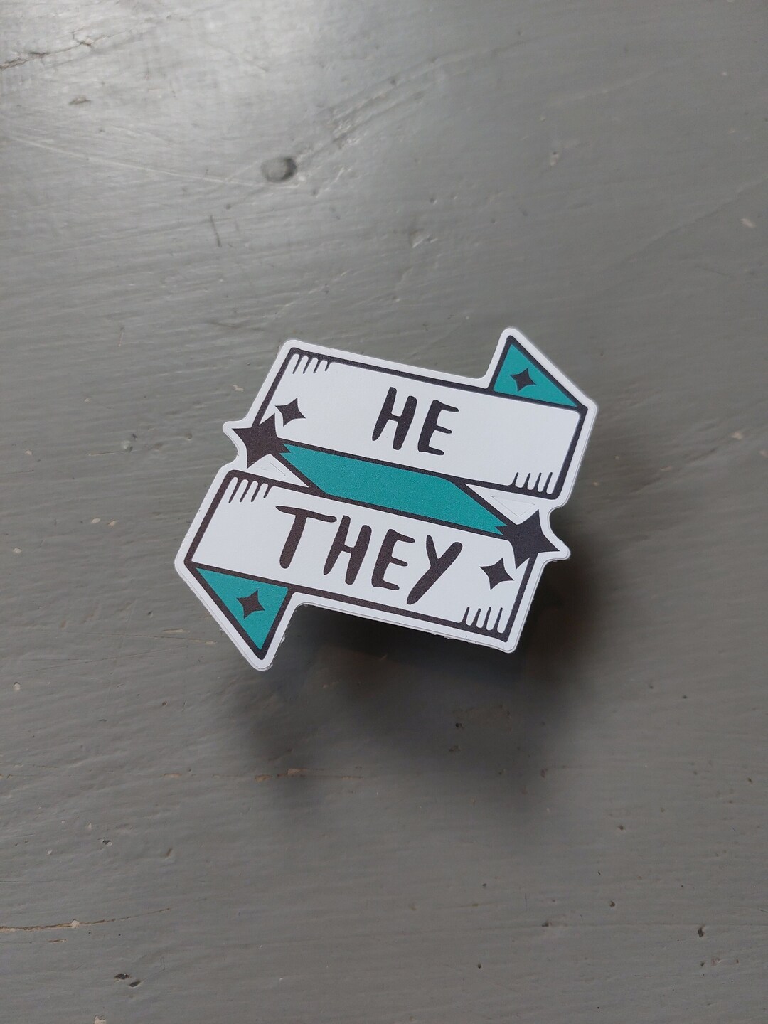 Gender Identity - He / They Pronouns Sticker, Durable Decal, Affirming ...