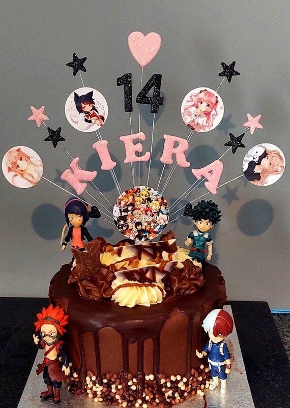 Anime Cute Kawaii Birthday Personalised Name and Age Cake - Etsy Australia Anime Cute Kawaii Birthday Personalised Name and Age Cake - Etsy Australia