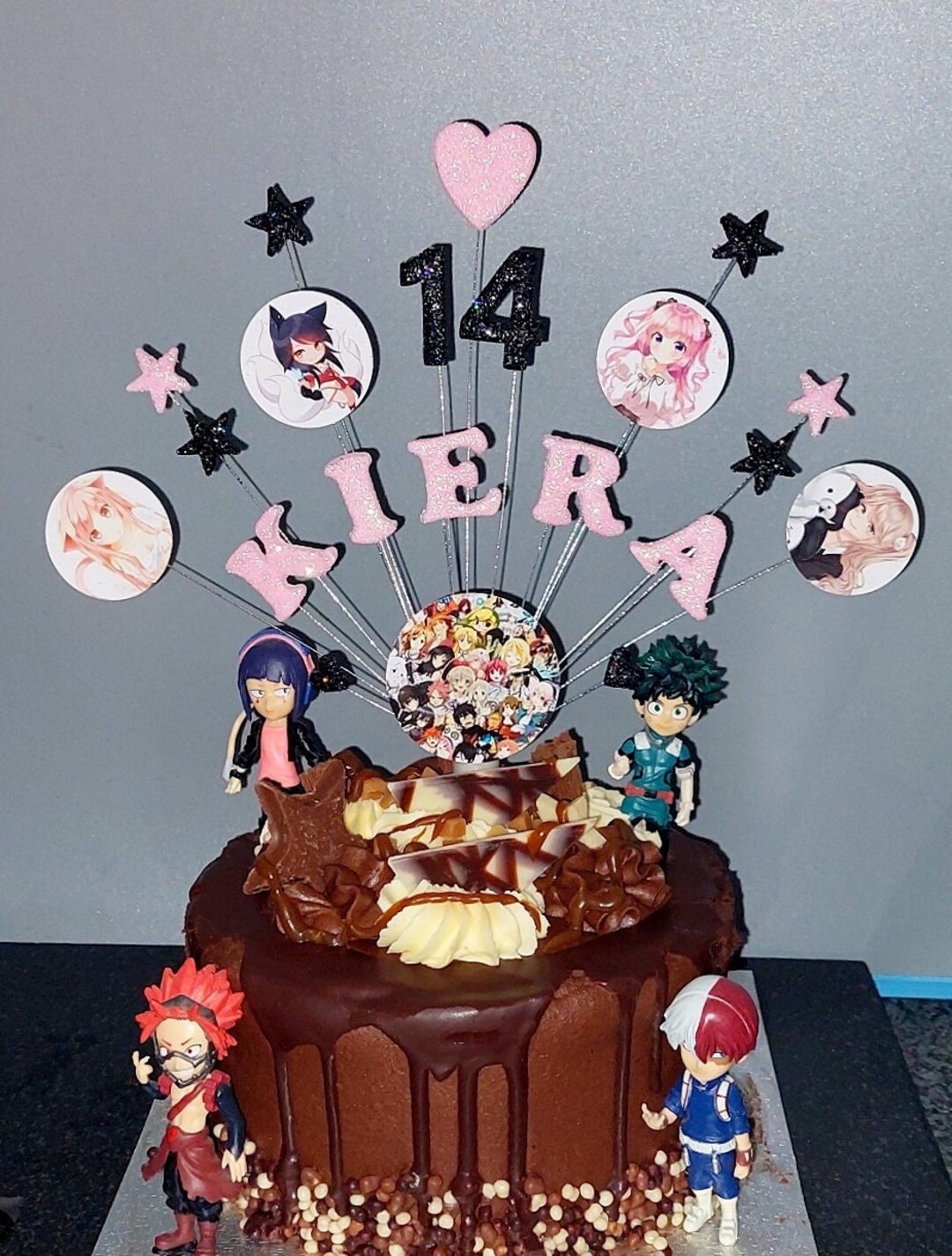 Anime Cute Kawaii Birthday Personalised Name and Age Cake - Etsy Anime Cute Kawaii Birthday Personalised Name and Age Cake - Etsy