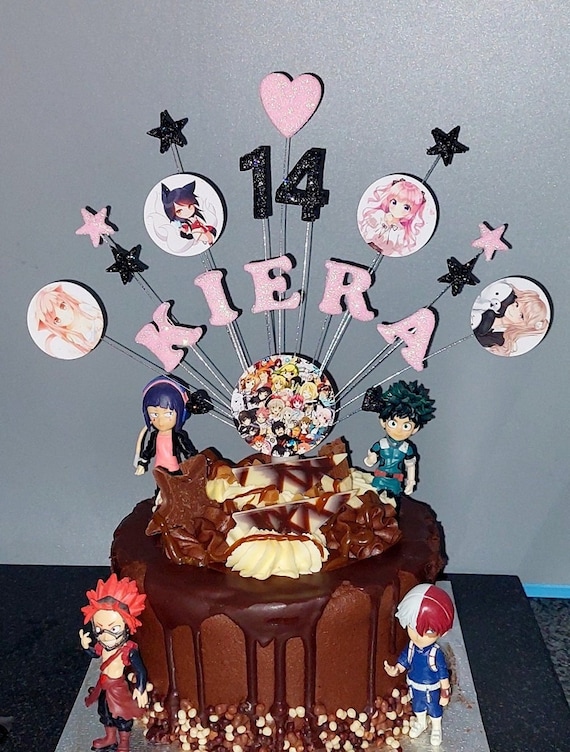 Anime Cute Kawaii Birthday Personalised Name and Age Cake - Etsy Australia Anime Cute Kawaii Birthday Personalised Name and Age Cake - Etsy Australia