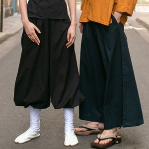 Lockere Hosen für Hitzewellen, Hakama-inspiriert, schlicht und bedruckt, Unisex