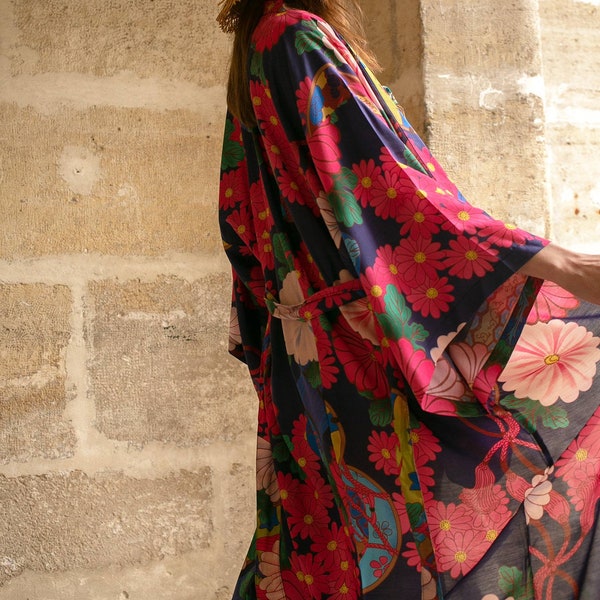 Long Kimono Flower Power