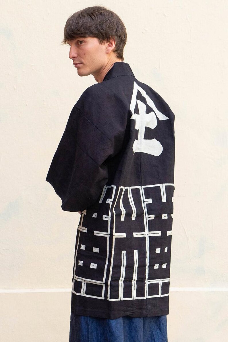 Happi Vintage, traditionell japansk jacka med raka ärmar bild 16