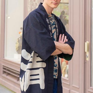 Happi Vintage, traditionell japansk jacka med raka ärmar Kiyohara