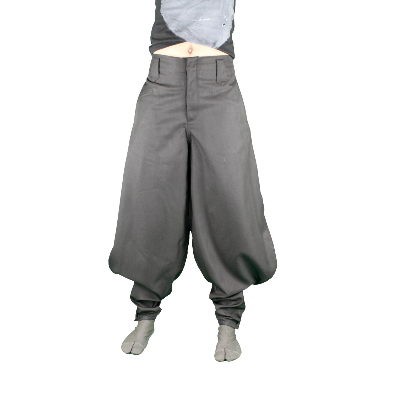 NIKKA JAPANESE PANTS in gray jodhpur pants Japanese Etsy