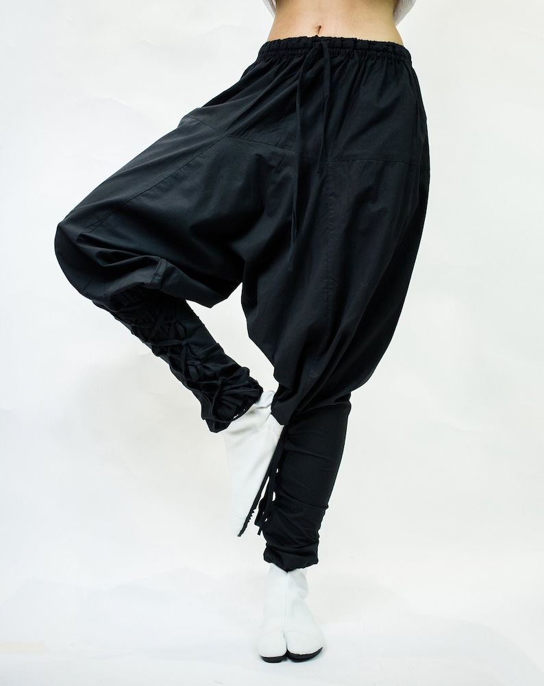 Calf Adjustable Sarouel pants,Cotton 100%, Unisex image 1