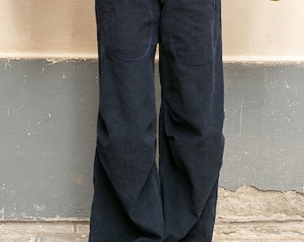 Pantalon velours côtes larges, pantalon en coton