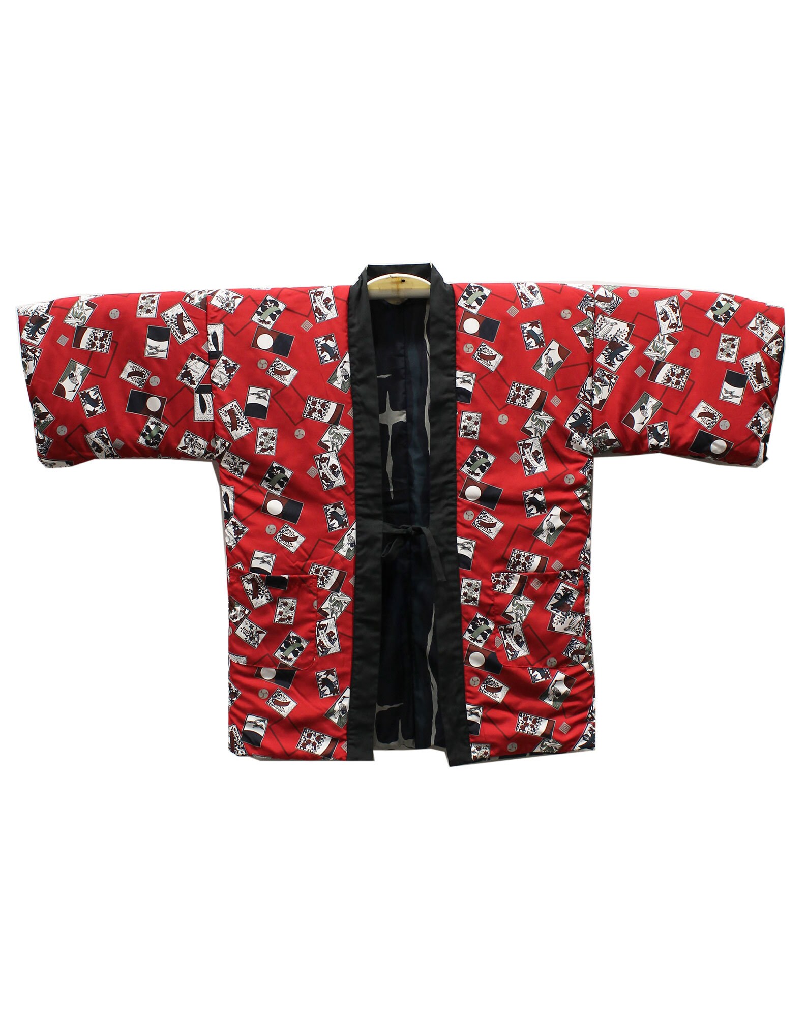 Reversible Quilted Hanten Hanafuda Japanese Quilted Jacket Etsy